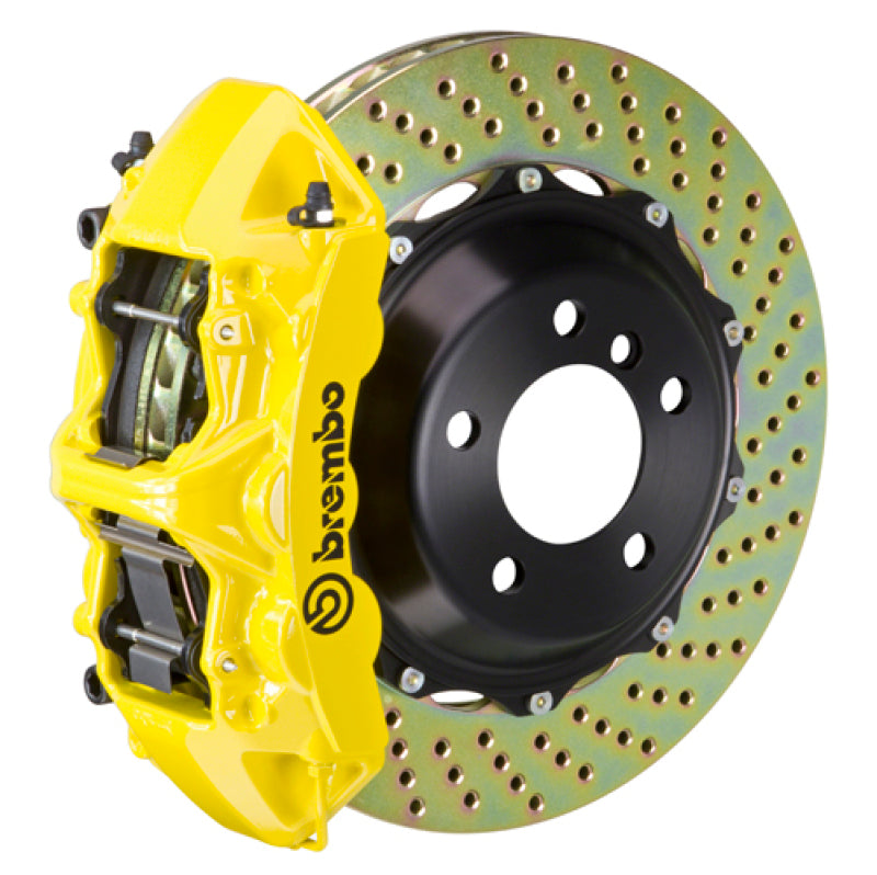 FK8 Civic Type R Brembo GT 6-piston front kit, yellow caliper, 380mm drilled 2-piece disc