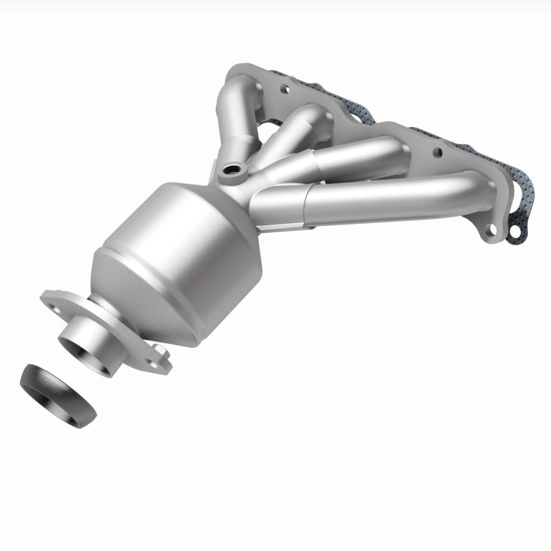 MagnaFlow 290103 oem grade manifold converter, rear view of the turntable spin