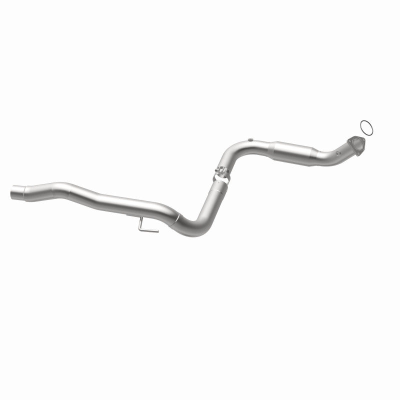 MagnaFlow 5451640 carb direct-fit catalytic converter, opposite rear three-quarter view of the turntable spin