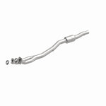 MagnaFlow 4481682 carb direct-fit catalytic converter, front three-quarter view of the turntable spin