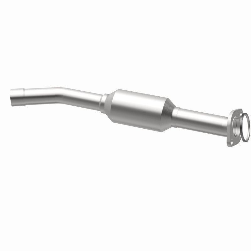 MagnaFlow 4481597 carb direct-fit catalytic converter, opposite rear three-quarter view of the turntable spin
