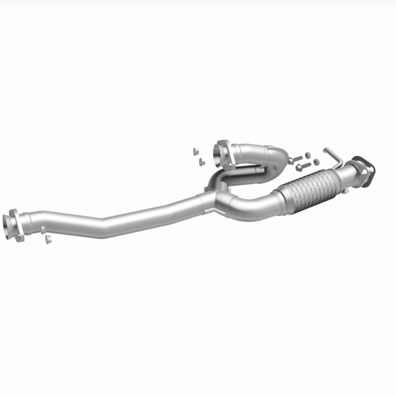 BRExhaust 107-0271 exhaust pipe, front three-quarter view of the turntable spin