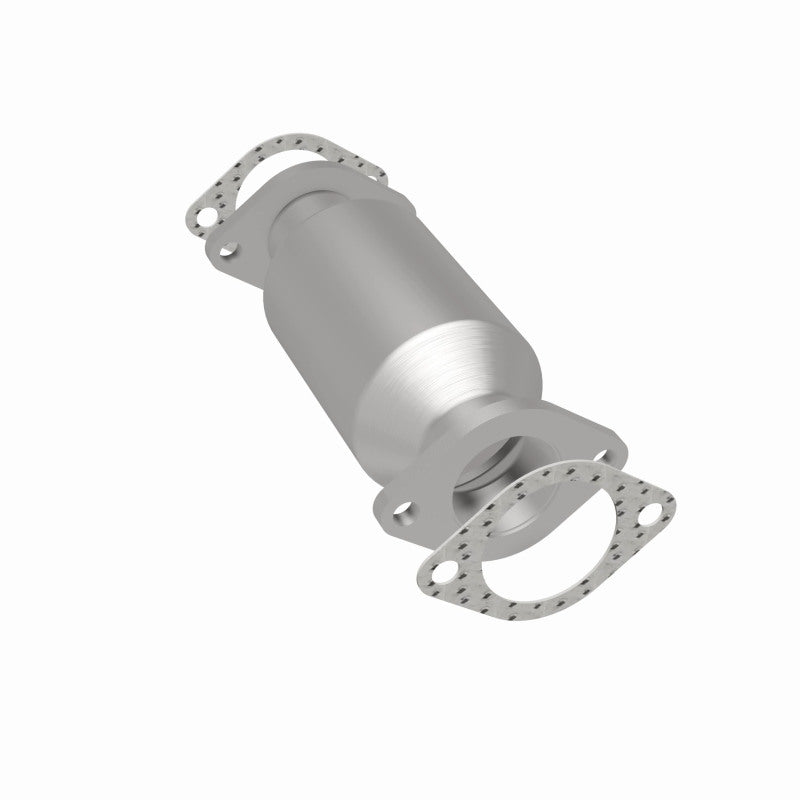 MagnaFlow 5421708 carb direct-fit catalytic converter, rear three-quarter view of the turntable spin