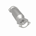 MagnaFlow 5421708 carb direct-fit catalytic converter, rear three-quarter view of the turntable spin