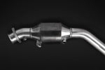 Close-up of Capristo SL63 R231 sport cat with flanged inlet