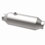 MagnaFlow 4451356 universal catalytic converter, opposite rear three-quarter view of the turntable spin