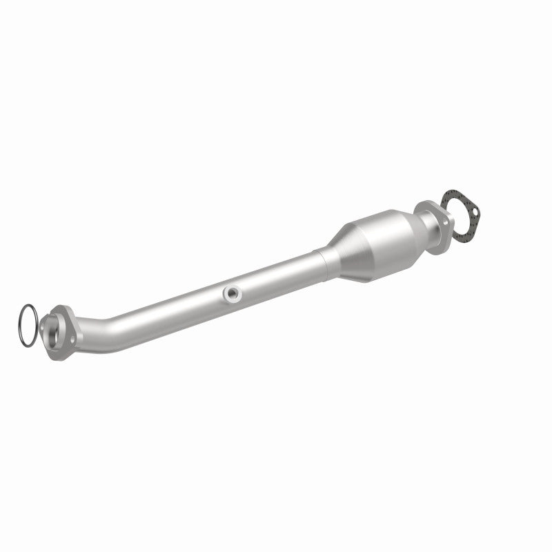 MagnaFlow 5592670 carb direct-fit catalytic converter, front three-quarter view of the turntable spin