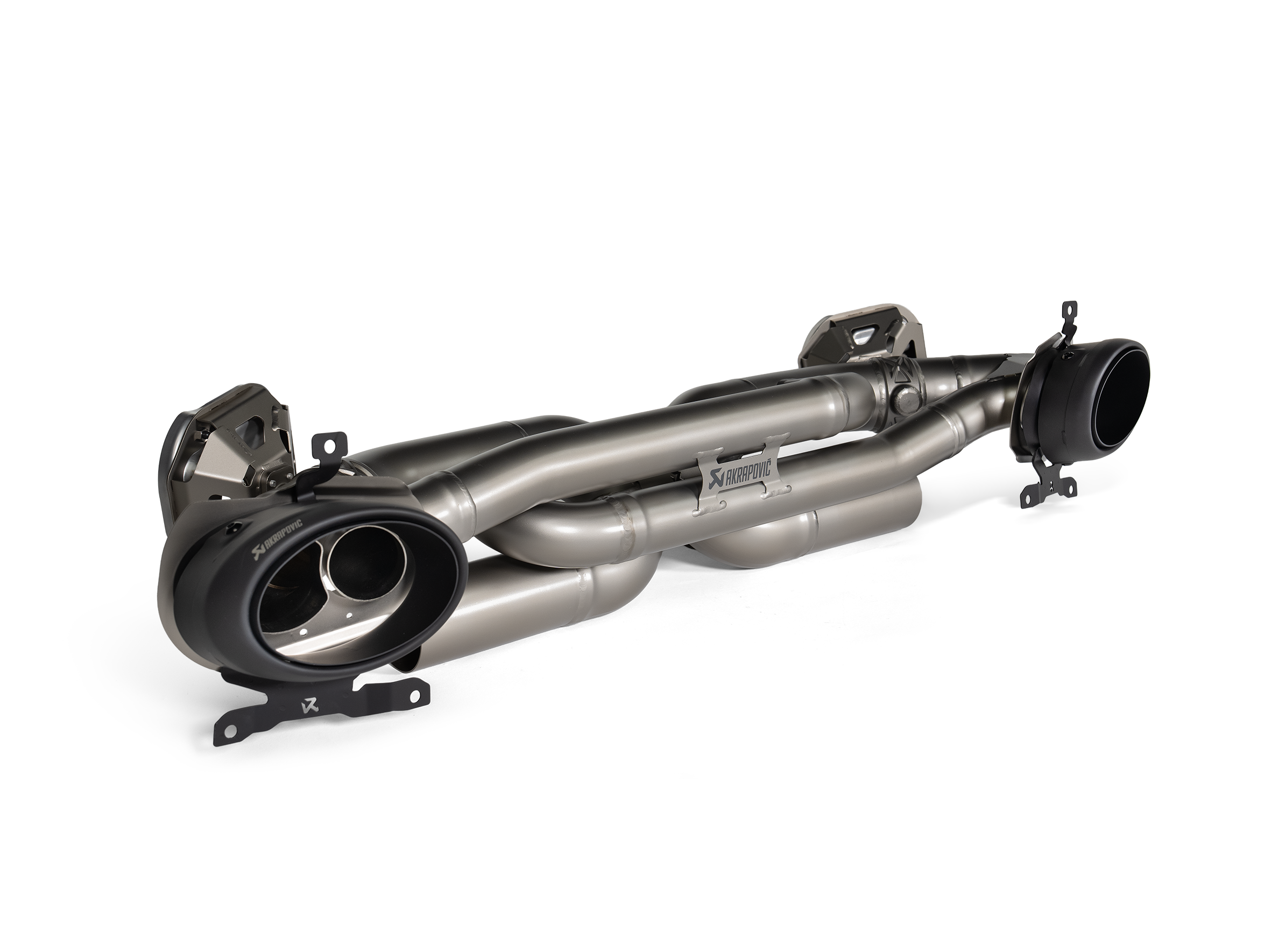 Akrapovic Porsche 911 Carrera /S/4/4S/GTS/Cabriolet/Targa/Dakar (992) Slip-On Line Titanium Exhaust S-PO/T/8 for Porsche 911 Carrera/S/4/4S/GTS 992 2020-2024, rear view