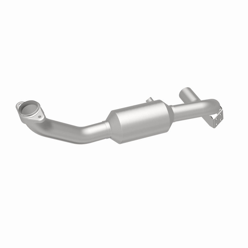 MagnaFlow 4451166 carb direct-fit catalytic converter, rear three-quarter view of the turntable spin