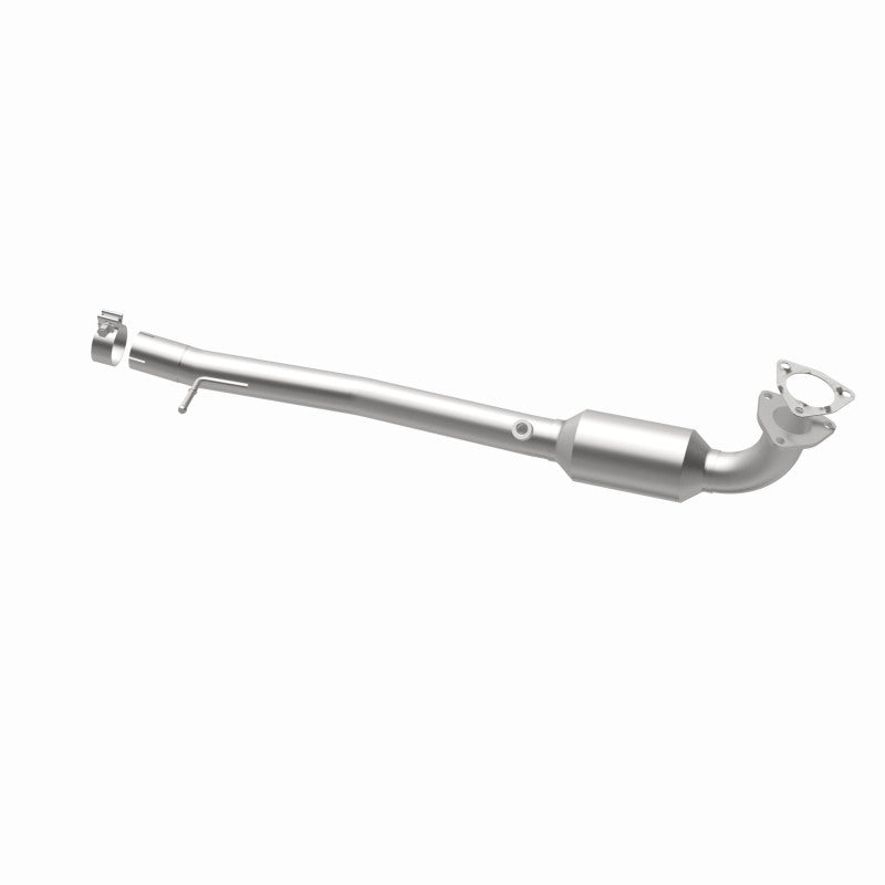 MagnaFlow 5451754 carb direct-fit catalytic converter, opposite rear three-quarter view of the turntable spin