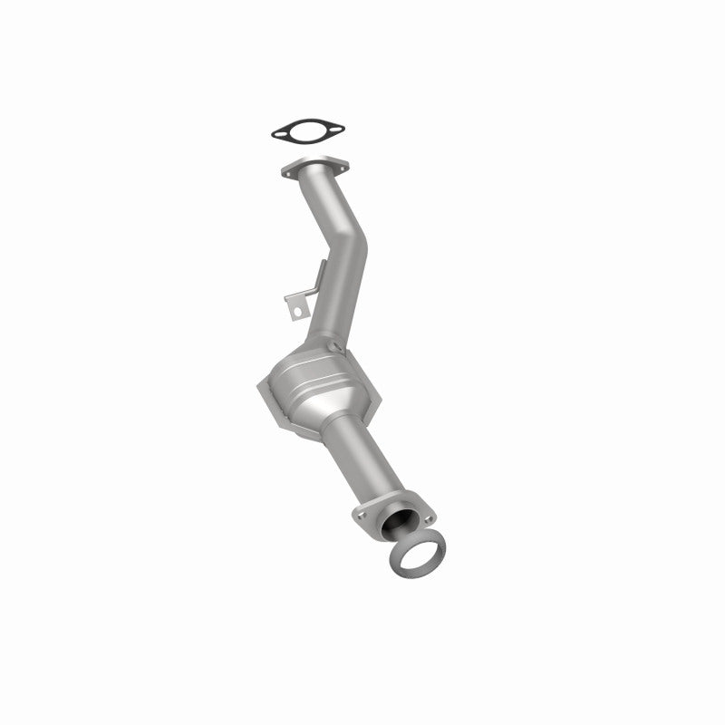 MagnaFlow 5491827 carb direct-fit catalytic converter, rear three-quarter view of the turntable spin