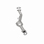 MagnaFlow 5491827 carb direct-fit catalytic converter, rear three-quarter view of the turntable spin