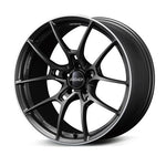 RAYS manufacturer illustration of G025 in Matte Gunblack / Rim Edge DC for 19x8.5 5x108 +43 mm listing; wheel on white background