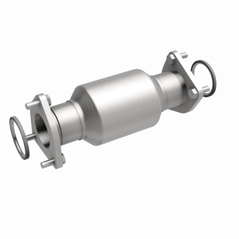 MagnaFlow 5592413 carb direct-fit catalytic converter, front three-quarter view of the turntable spin