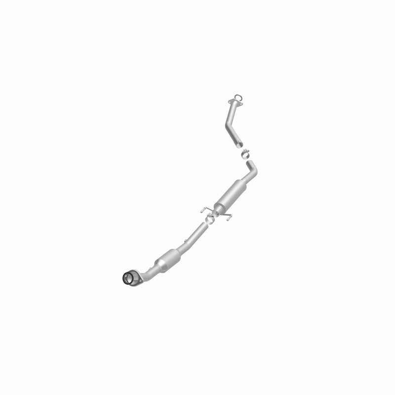 MagnaFlow 4481610 carb direct-fit catalytic converter, opposite front three-quarter view of the turntable spin