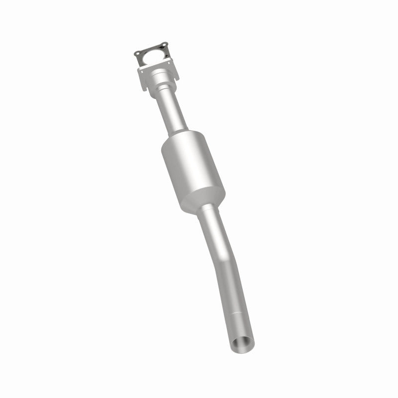 MagnaFlow 4561734 carb direct-fit catalytic converter, rear three-quarter view of the turntable spin