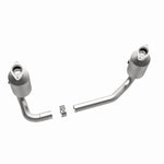 MagnaFlow 5551849 carb direct-fit catalytic converter, opposite side view of the turntable spin