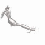 MagnaFlow 5551444 carb manifold converter, side view of the turntable spin