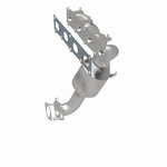 MagnaFlow 5451159 carb manifold converter, rear three-quarter view of the turntable spin