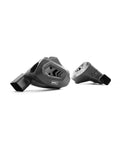 Carbon-fiber intake housing pair viewed at an angle