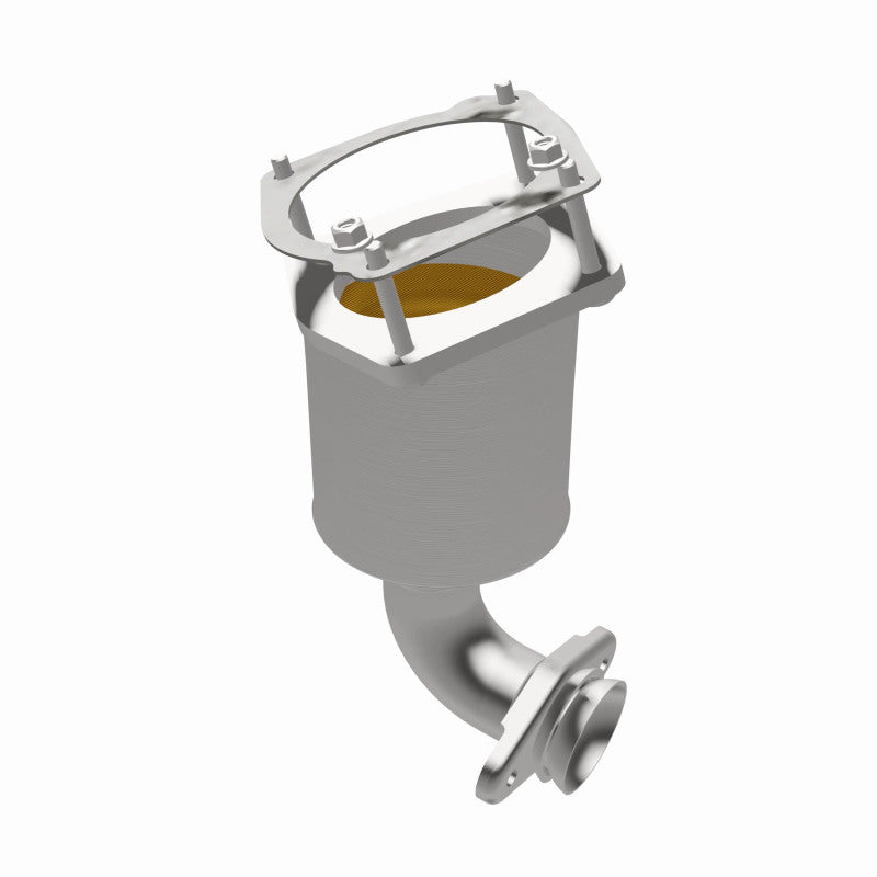 MagnaFlow 4561110 carb direct-fit catalytic converter, side view of the turntable spin