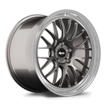 Two-piece alloy wheel with multi-spoke design, gunmetal center, polished outer lip, and black center cap - APEX Wheels wheel for 20x12 ET50 5x120.65 - Anthracite - Machined Lip