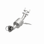 MagnaFlow 4561049 carb direct-fit catalytic converter, opposite front three-quarter view of the turntable spin