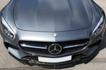 Capristo carbon fiber front spoiler on a grey Mercedes-AMG GT