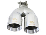 aFe Takeda 2.5in 304 Stainless Steel Clamp-on Exhaust Tip Drivers Side 2.5in Inlet 4inDual- Polished