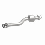 MagnaFlow 5571681 carb direct-fit catalytic converter, front three-quarter view of the turntable spin