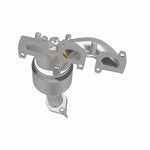 MagnaFlow 5551997 carb manifold converter, side view of the turntable spin