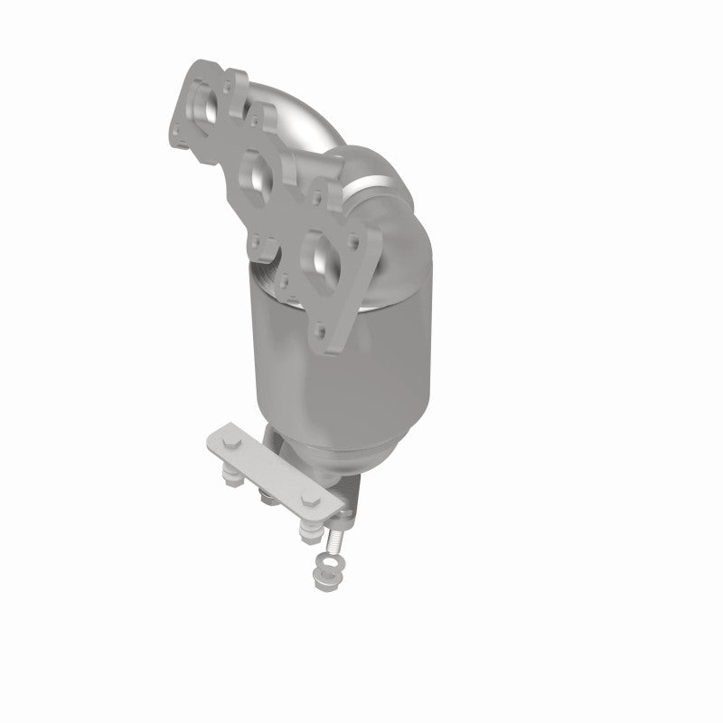 MagnaFlow 5451218 carb manifold converter, rear three-quarter view of the turntable spin