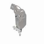 MagnaFlow 5451218 carb manifold converter, rear three-quarter view of the turntable spin