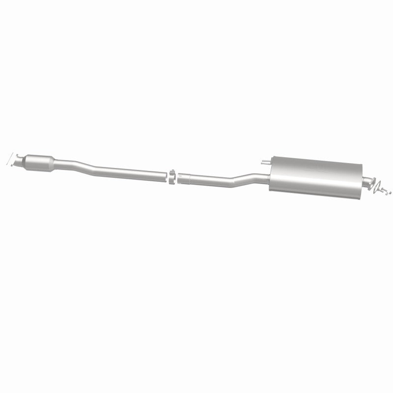 MagnaFlow 280596 oem grade direct-fit catalytic converter, side view of the turntable spin