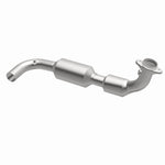 MagnaFlow 280007 oem grade direct-fit catalytic converter, opposite front three-quarter view of the turntable spin