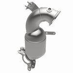 MagnaFlow 280132 oem grade direct-fit catalytic converter, opposite front three-quarter view of the turntable spin