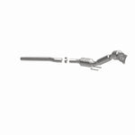 MagnaFlow 52380 oem grade direct-fit catalytic converter, opposite front three-quarter view of the turntable spin