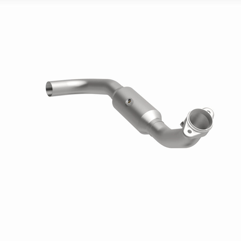 MagnaFlow 4651409 carb direct-fit catalytic converter, front three-quarter view of the turntable spin