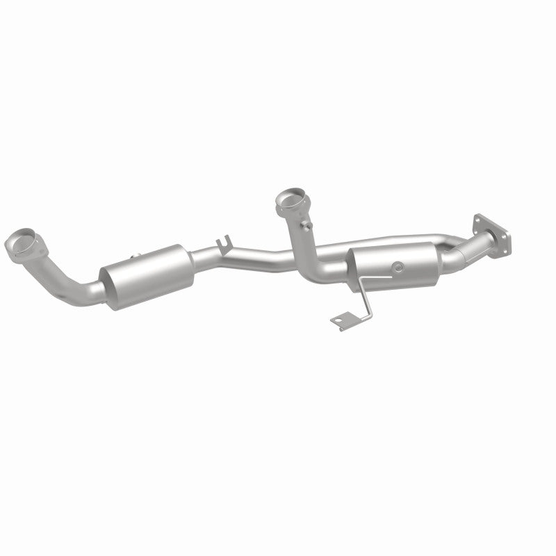 MagnaFlow 4551079 carb direct-fit catalytic converter, front three-quarter view of the turntable spin