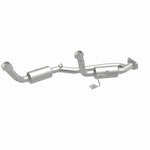 MagnaFlow 4551079 carb direct-fit catalytic converter, front three-quarter view of the turntable spin
