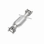 MagnaFlow 4451497 carb direct-fit catalytic converter, opposite front three-quarter view of the turntable spin