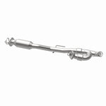 MagnaFlow 5592702 carb direct-fit catalytic converter, opposite rear three-quarter view of the turntable spin