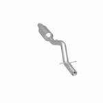 MagnaFlow 4451637 carb direct-fit catalytic converter, rear three-quarter view of the turntable spin