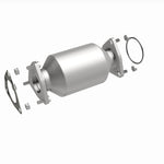 MagnaFlow 52747 oem grade direct-fit catalytic converter, front three-quarter view of the turntable spin