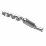 MagnaFlow 5551236 carb manifold converter, side view of the turntable spin