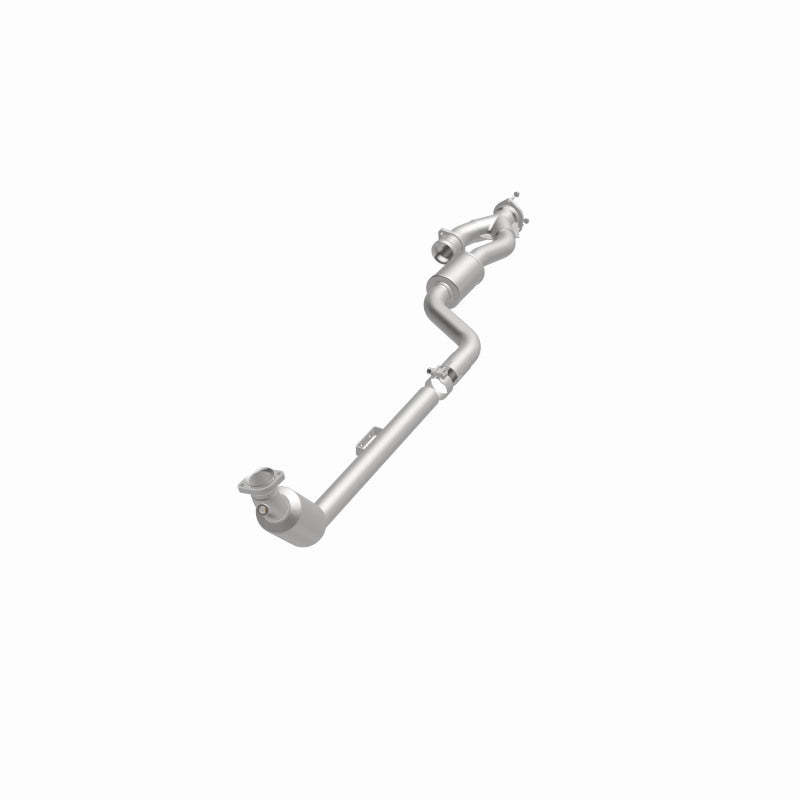 MagnaFlow 551264 carb direct-fit catalytic converter, opposite front three-quarter view of the turntable spin