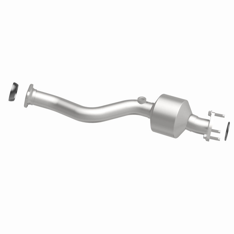 MagnaFlow 5571681 carb direct-fit catalytic converter, side view of the turntable spin
