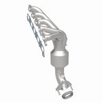 MagnaFlow 5582353 carb manifold converter, rear three-quarter view of the turntable spin