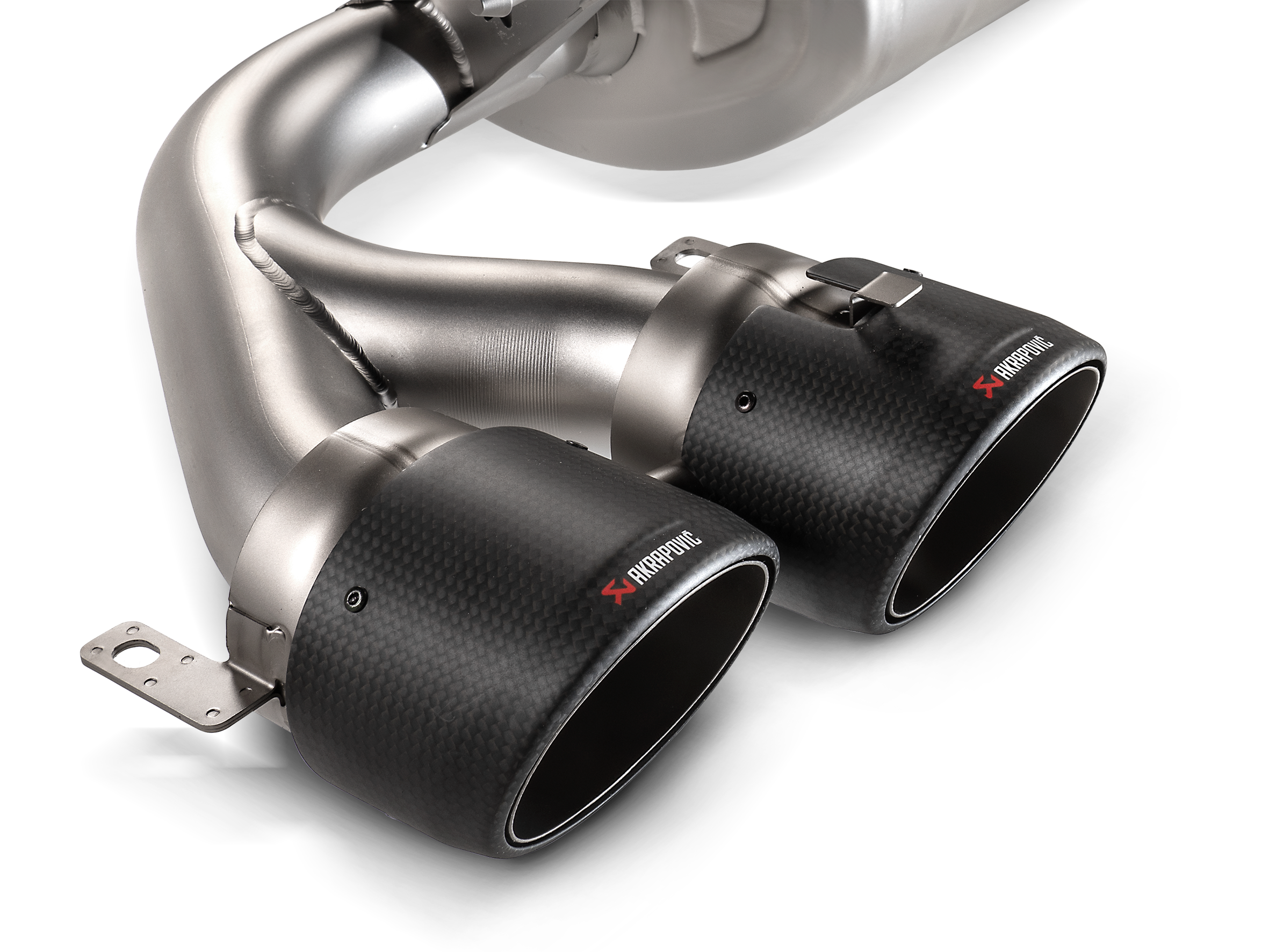 Akrapovic Mercedes-Benz CLA35 AMG (C118) Slip-On Line (Titanium) w/ Titanium Tips S-ME/TI/10H for Mercedes-Benz CLA35 AMG C118 2020-2027, side view