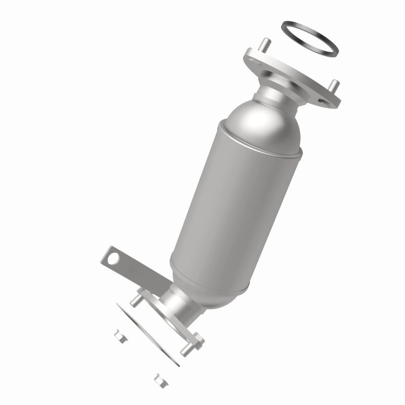MagnaFlow 5451445 carb direct-fit catalytic converter, rear view of the turntable spin